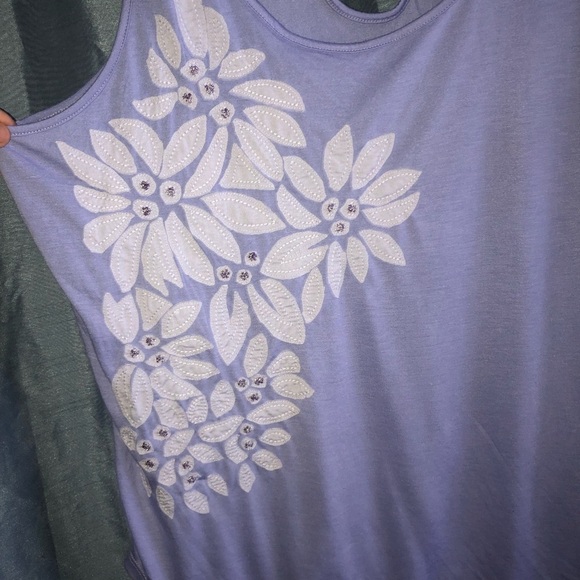 Ricki's xxl Purple Sleeveless Tank Top with Cut Out Designs and beads - Picture 3 of 8